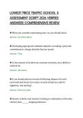 LOWEST PRICE TRAFFIC SCHOOL 5&NewLine;ASSESSMENT SCRIPT 2026 VERIFIED&NewLine;ANSWERS COMPREHENSIVE REVIEW