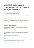 LOWEST PRICE TRAFFIC SCHOOL 5&NewLine;CERTIFICATION TEST PAPER 2026 COMPLETE&NewLine;SOLUTIONS GRADED A PLUS&NewLine;