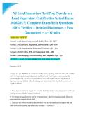 NJ Lead Supervisor Test Prep New Jersey Lead Supervisor Certification Actual Exam 2026&sol;2027 &vert; Complete Exam-Style Questions &vert; 100&percnt; Verified &ndash; Detailed Rationales &ndash; Pass Guaranteed &ndash; A&plus; Graded&NewLine;&NewLine;