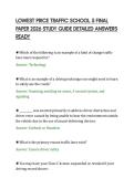 LOWEST PRICE TRAFFIC SCHOOL 5 FINAL&NewLine;PAPER 2026 STUDY GUIDE DETAILED ANSWERS&NewLine;READY