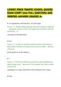 LOWEST PRICE TRAFFIC SCHOOL QUIZZES&NewLine;EXAM SCRIPT 2026 FULL QUESTIONS AND&NewLine;VERIFIED ANSWERS GRADED A&plus;&NewLine;