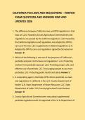 CALIFORNIA PCA LAWS AND REGULATIONS &ndash; VERIFIED EXAM QUESTIONS AND ANSWERS NEW AND UPDATED 2026