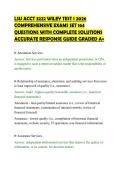 LSU ACCT 3222 WILEY TEST 1 2026&NewLine;COMPREHENSIVE EXAMS SET 164&NewLine;QUESTIONS WITH COMPLETE SOLUTIONS&NewLine;ACCURATE RESPONSE GUIDE GRADED A&plus;&NewLine;