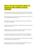 WGU C-207 Quiz Questions Mods 1-6 Questions with complete solution 2025&sol;2026