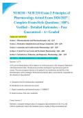 NUR210 &sol; NUR 210 Exam 2 Principles of Pharmacology Actual Exam 2026&sol;2027 &vert; Complete Exam-Style Questions &vert; 100&percnt; Verified &ndash; Detailed Rationales &ndash; Pass Guaranteed &ndash; A&plus; Graded&NewLine;&NewLine;