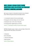 MDC 1 EXAM 2 EXAM STUDY GUIDE&NewLine;QUESTIONS AND SOLUTIONS 100 PERCENT&NewLine;CORRECT VERIFIED ANSWERS
