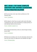 MDC 1 EXAM 2 TEST BANK COMPLETE&NewLine;QUESTIONS AND ANSWERS GUARANTEED&NewLine;TO PASS PRACTICE SOLUTION