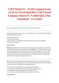 CSET Subtest IV &ndash; World Language Exam ACTUAL EXAM 2026&sol;2027 &vert; CSET World Language Subtest IV &vert; Verified Q&A &vert; Pass Guaranteed - A&plus; Graded