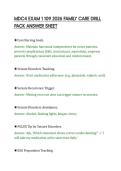 MDC4 EXAM 1 109 2026 FAMILY CARE DRILL&NewLine;PACK ANSWER SHEET