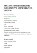 MDC4 EXAM 1 109 2026 MATERNAL CHILD&NewLine;NURSING TEST PAPER QUESTIONS SOLUTIONS&NewLine;GRADED A&plus;