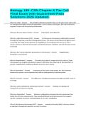 Biology 189 -CSN Chapter 6 The Cell Final Exam with Guaranteed Pass Solutions 2026 Updated&period;