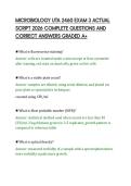 MICROBIOLOGY UTA 2460 EXAM 3 ACTUAL&NewLine;SCRIPT 2026 COMPLETE QUESTIONS AND&NewLine;CORRECT ANSWERS GRADED A&plus;