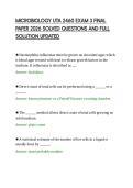 MICROBIOLOGY UTA 2460 EXAM 3 FINAL&NewLine;PAPER 2026 SOLVED QUESTIONS AND FULL&NewLine;SOLUTION UPDATED&NewLine;
