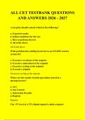 ALL CET TESTBANK QUESTIONS &NewLine;AND ANSWERS 2026 - 2027 