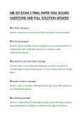 MIE 201 EXAM 3 FINAL PAPER 2026 SOLVED&NewLine;QUESTIONS AND FULL SOLUTION UPDATED