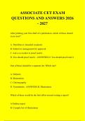 ASSOCIATE CET EXAM &NewLine;QUESTIONS AND ANSWERS 2026 - 2027