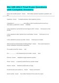 Bio 189-UNLV Final Exam Questions with Complete Answers&period;