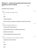 ISDS Exam 1 &ndash; practice exam questions with answers and foundational revision material