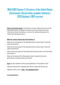 WGU C963 Section 2&colon; Structure of the United States Government &vert; Actual study complete Solutions &vert; 2026 Updates &vert; 100&percnt; correct