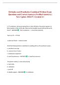 Orthotics and Prosthetics Combined Written Exam Questions and Correct Answers &lpar;Verified Answers&rpar; &vert; New Update 2026&sol;27 &vert; Graded A&plus;