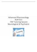 NUR 615 Module 7 Study Guide &colon;Neurological & Psychiatric Pharmacology &vert; 2026 Update complete&period;