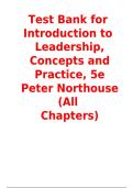 Test Bank Introduction to Leadership Concepts and Practice 5th Edition Peter G&period; Northouse ISBN 9781544397560 Complete All Chapters Questions and Verified Answers A&plus;&NewLine;