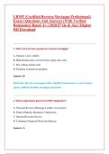 CRMP &lpar;Certified Reverse Mortgage Professional&rpar; &NewLine;Exam &vert; Questions And Answers &lbrack;With Verified &NewLine;Rationales&rsqb; Rated A&plus; &vert; 2026&sol;27 Qs & Ans &vert; Digital &NewLine;Pdf Download 