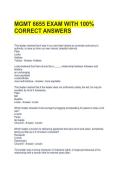 MGMT 6655 EXAM WITH 100&percnt; CORRECT ANSWERS