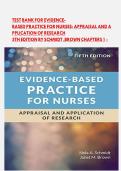 TEST BANK FOR EVIDENCE-BASED PRACTICE FOR NURSES&colon; APPRAISAL AND APPLICATION OF RESEARCH &NewLine;5TH EDITION BY SCHMIDT &comma;BROWN CHAPTERS 1 - 19&NewLine;