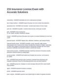 215 Insurance License Exam with Accurate Solutions