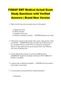 FISDAP EMT Medical Actual Exam &NewLine;Study Questions with Verified &NewLine;Answers &vert; Brand New Version 