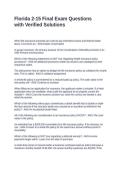 Florida 2-15 Final Exam Questions with Verified Solutions