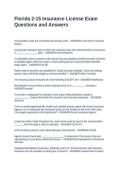 Florida 2-15 Insurance License Exam Questions and Answers