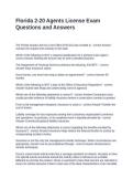 Florida 2-20 Agents License Exam Questions and Answers