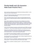 Florida Health and Life Insurance State Exam Practice Part 1