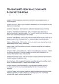 Florida Health Insurance Exam with Accurate Solutions