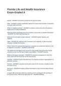 Florida Life and Health Insurance Exam-Graded A