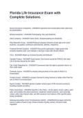 Florida Life Insurance Exam with Complete Solutions