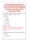 NURS 5366 ASSIGNMENT 3 2026 &ndash; 200&plus; REAL QUESTIONS & CORRECT ANSWERS &vert; RELIABILITY & VALIDITY IN NURSING RESEARCH TEST BANK&NewLine;&NewLine;
