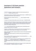 Insurance 2-15 Exam practice Questions and Answers