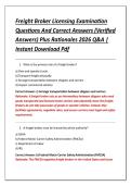 Freight Broker Licensing Examination &NewLine;Questions And Correct Answers &lpar;Verified &NewLine;Answers&rpar; Plus Rationales 2026 Q&A &vert; &NewLine;Instant Download Pdf 