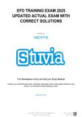 EFD TRAINING EXAM 2025 UPDATED ACTUAL &NewLine;EXAM WITH CORRECT SOLUTIONS 
