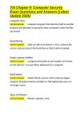 TIA Chapter 9 Computer Security Exam Questions and Answers &lpar;Latest Update 2026&rpar;&period;docx&NewLine;&NewLine;