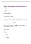 Calculus 1Exam questions and answers Graded A