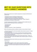 MGT 291 QUIZ QUESTIONS WITH 100&percnt; CORRECT ANSWERS