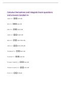 Calculus Derivatives and Integrals Exam questions&NewLine;and answers Graded A&plus;
