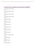 Calculus Exam 1questions and answers Graded A&plus;