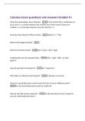Calculus Exam questions and answers Graded A&plus;