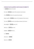 Calculus Exam questions and answers Graded A&plus;