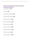 Calculus Formulas & Theorems Exam questions&NewLine;and answers Graded A&plus;